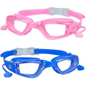 Gfamous Occhialini PiscinaconProtezione UV,Occhialini da Nuoto Bambini,Occhialini Piscina per Ragazzi Ragazze,Occhialini Piscina per Ragazzi Ragazze 4-12 anni, Antiappannamento Impermeabile Facile da Regolare