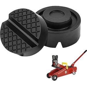 Rkllejs Jack Pad, 2 Pezzi Tampone in Gomma per Cric, Cuscino in Gomma Universale, Supporto Universale in Gomma per Cric Con Scanalatura e Superficie Antiscivolo, per Tutte le Auto Fino a 5 Tonnellate