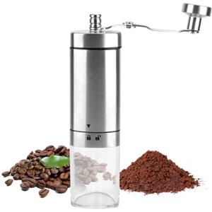 Viitech Macinacaffè manuale, in acciaio inox, con manico pieghevole, macinatura regolabile, macinatura grossolana per chicchi di caffè, per casa, ufficio, viaggi