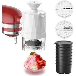 TPGSING Accessorio Tritaghiaccio per KitchenAid Robot da Cucina, Tritaghiaccio con 8 Stampi per Ghiaccio, Macchina per Coni di Neve per KitchenAid accessoriocon Lame Grosse e Fine Sostituibili