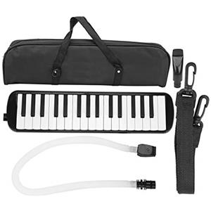 RiToEasysports 32 tasti di pianoforte Tubo Melodica Pianica Tubo flessibile lungo Melodica con borsa per il trasporto del cannello per bocchino(Nero) strumento a fiato Strumenti Da Gioco
