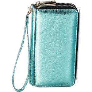 HAWEE Lunga Clutch Portafoglio Donna Doppia Cerniera Portamonete Borsa per Cellulare Pochette da Polso con Slot per Schede Multiple per Banconote Moneta Contanti Fattura