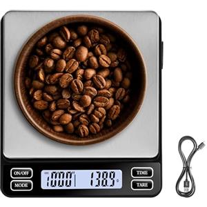 ACCT Premium Bilancia per caffè con timer, bilancia per espresso con capacità di 2000g/0,1g, mini bilancia per caffè ad alta precisione, bilancia per espresso con display LCD/spegnimento automatico