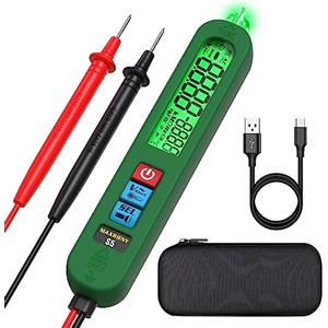 MAXRIENY Multimetro Digitale Intelligente Penna Tester Ricaricabile Tester di Tensione Diodo Resistenza Continuità Frequenza Filo Vivo Voltmetro con Torcia