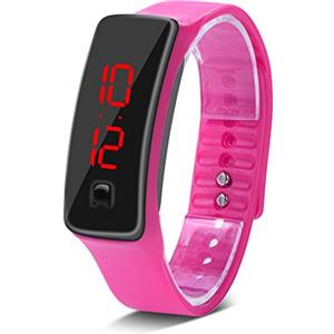 Tbest1 Orologio digitale digitale a LED per bambini, impermeabile, con cinturino in silicone, 6 colori, Sport