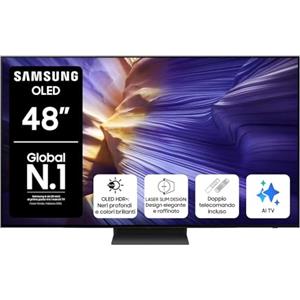 Samsung OLED 4K Vision AI Smart TV 48'' QE48S94FAEXZT, NQ4 AI Gen3 Processor, 4K AI Upscaling Pro, Motion Xcelerator 144Hz, Dolby Atmos & OTS Lite, LaserSlim Design, 2025