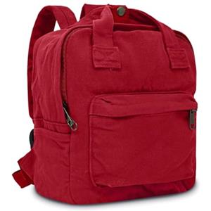 Boziee Piccolo zaino da donna in tela/corda, zaino da città, zaino per bambini, zaino per scuola, viaggio, lavoro, donna, ragazza, adolescente, unisex, taglia piccola, Colore: rosso, small size