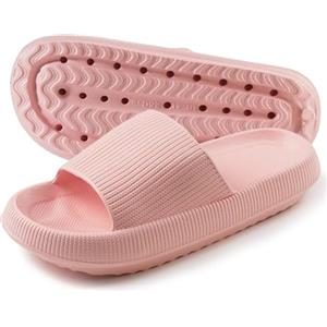 TOPALL Ciabatte Donna Estive,Ciabatte Doccia Piscina Uomo/Donna,Antiscivolo Gomma Pantofole Sandali Mare Donna Comode da Casa Pillow Cloud Slippers Slides(Rosa-Estive,40/41)
