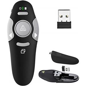 KUIYN Puntatore per Presentazioni, Wireless Presenter, Powerpoint Telecomando,USB Pointer Penna Potente, for Slide, PC, mac (K100B)