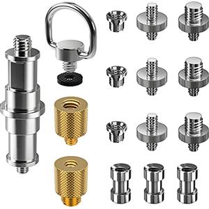 Ventvinal 16 pezzi Adattatori a Vite, Adattatore 1/4 a 3/8 e 1/4 a 1/4 in Metallo per Fotocamera DSLR, Treppiede, Rig a Spalla, Cavalletto Telefono, Gabbia Fotocamera, Vite Attacco Cavalletto