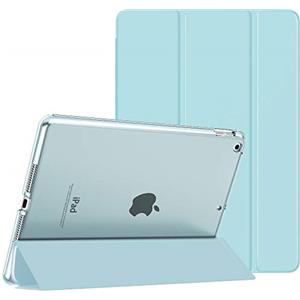 MoKo Cover per Nuovo iPad 9a Gen 2021 / 8a Gen 2020 / 7a Gen 2019, iPad 10.2 Case Ultra Sottile Leggero Custodia in Tri-fold Auto Sveglia/Sonno con Retro Semi-trasparente Rigido, Cielo Blu