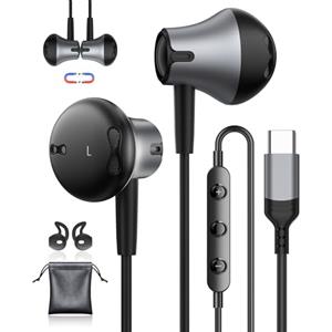 TUBhanggai Cuffie USB C per Samsung Galaxy S24 S25 Ultra A56 A16 A55 iPhone 16 Cuffie con Filo USBC Auricolari Type C HiFi Auricolari USB C per iPhone 15 Samsung Galaxy S23 S24 FE Google Pixel 9 Pro 9a iPad 10