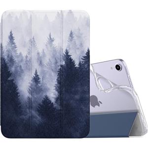 MoKo Cover Compatibile con Nuovo iPad Mini 7 (A17 PRO) 2024, Custodia iPad Mini 6a Generazione 2021 (8,3 Pollici), Custodia iPad Mini 6, TPU Cover Posteriore per iPad Mini 7, Foresta Grigia
