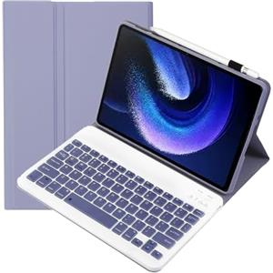leleyo Cover tastiera per Xiaomi Pad 6/6 Pro 11 pollici, Custodia tastiera wireless magnetica rimovibile QWERTY per Xiaomi Pad6 / 6Pro (Viola)