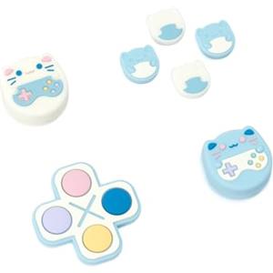 GeekShare Set di copripulsanti Cross D-Pad, impugnature per pollice, adesivi pulsanti in silicone ABXY compatibili con Switch/OLED, Game Cat