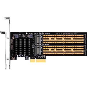 GLOTRENDS PA20 2 Porte Adattatore M.2 NVMe a PCIe 3.0 X4 con funzione di biforcazione PCIe, supporto di dimensioni 22110/2280/2260/2242/2230, supporto di Soft RAID