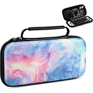 TiMOVO Custodia Compatibile con Nintendo Switch OLED Model 2021/Switch, Case da Viaggio con 10 Porta Cartucce di Gioco Custodia Rigida Portatile per Console Joystick joycon Accessori, Viola Sfumato