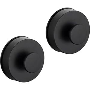 Zfseyuh Gancio Ventosa 2 Pezzi Ganci Appendiabiti per Asciugamano Nero Riutilizzabile Ganci Ventosa Extra Forte per Cucina Doccia Finestre Soggiorno, Massimo 3 kg