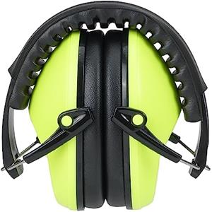 Retevis Cuffie di Sicurezza Bambini, Autismo Cuffie Pieghevoli Regolabili con Cancellazione del Rumore, Cuscinetti Auricolari Morbidi, Protezioni Auricolari per Bambini 5-15 Anni(1 Confezione, Verde)