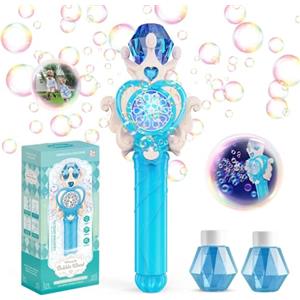 P PANACARE PANACARE Bacchetta Magica per Bolle per Bambini Con Luce, Macchina Elettrica Automatica Portatile 10000+ Bolle, Giocattolo per Festa Estiva, Regalo di Nozze