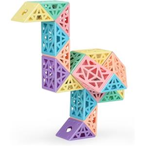 Roxenda Magic Snake con 24 Blocchi, Magic Snake Cube Twist Puzzle - 3D Puzzle Design Intagliato Nella Cavità Giocattolo di Fidget Snake Gadget Compleanno per Bambini e Adulti