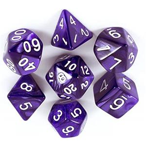 BOBOZHONG Dadi Poliedrici,7 pcs Poliedrici Dadi da Gioco, Layered Polyhedral D&D Dice, per Dungeons and Dragons DND RPG Giochi da tavolo MTG (Viola)