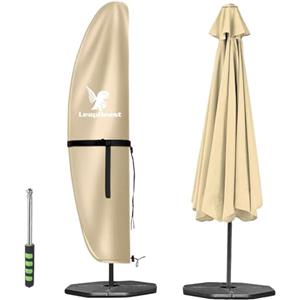 LeapBeast Copertura per ombrellone,Copri Ombrellone da Giardino,600D Tessuto Oxford,Resistente Allo Strappo,per Ombrellone da Giardino da 2m a 4m Ombrellone da Spiaggia Balcone (Beige, 280-30-81-46cm)