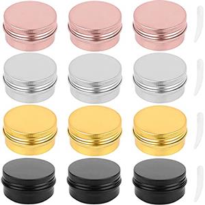 cutefly GENNERIC JINXM 12 Barattoli In Alluminio Barattoli Metallo Vasetto Vuoto Contenitori Cosmetici per Crema Campione Cosmetici Balsamo Labbra