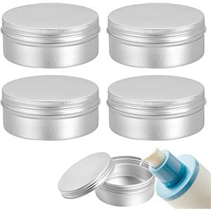 TUKNN Vasetti Alluminio, Barattoli di Alluminio, Rotonda Vasetti Vuoto Metallo Contenitore per Crema Campione Cosmetici Balsamo Labbra Artigianato Viaggio, 10g, 4 Pezzi