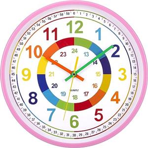 VINILITE Orologio da Parete Educativo per Bambini Orologio da Muro Silenzioso Orologio per la Camera da Letto, Adatto per la Scuola 30 cm