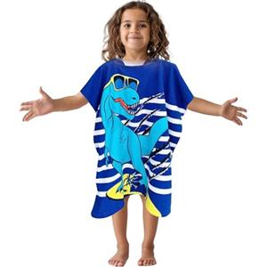 Hillylolly Poncho da Bagno per Bambini, Asciugamano da Spiaggia per Bambini, Asciugamano Bimbi Mare con Cappuccio, Telo mare Bambini Poncho, Asciugamano Poncho Bambini, 2-8 Anni（Dinosauro）