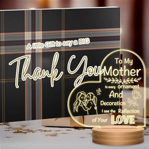 UneedMe Lampada notturna con illusione 3D, regalo di compleanno per la mamma, con parole toccanti, regalo di compleanno per la mamma, regalo per la mamma da parte di figlia, figlio, idea regalo per mamma,
