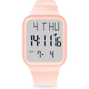 Mamiddle Orologio Digitale Bambino 50M Impermeabile per Orologio Bambino con Sveglia, Chiem, Cronometro, Calendario, Retroilluminazione, Doppio Tempo per Età 5-17 Anni (Rosa)
