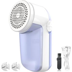 GeeRic Levapelucchi Elettrico, GeeRic USB Leva Pallini per Vestiti con Spazzola+2 Lame di Ricambio Rapido Potente Portatile Ricaricabile Togli Pelucchi per Tessuti Abiti Tappeti Divani Pratico Regalo Viola