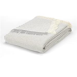 GAMUSI Plaid Divano Copriletto Multiuso per Divani Letto Copridivano Coperta Morbido Cotone Arias Grigio Chiaro 130x180 cm