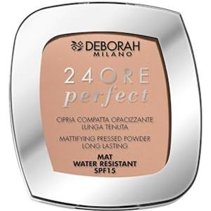 Deborah Milano - Cipria Compatta 24 ore Perfect SPF 15, N4 Beige, Texture Ultrafine, ad Azione Opacizzante, Lenitiva e Rigenerante adatta a Pelli Sensibili, 9 gr, 1 item