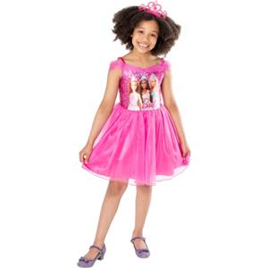 Rubie's Rubies Barbie Ufficiale - Costume classico Barbie Principessa per bambini, taglia 5-6 anni, vestito tutù rosa con top stampato Barbie, costume per Halloween, carnevale, Natale