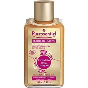 Puressentiel - Bellezza della Pelle Olio Secco Scintillante - nutre, ripara, illumina - viso, corpo, capelli - con rosa mosqueta ed elicriso - 100 ml