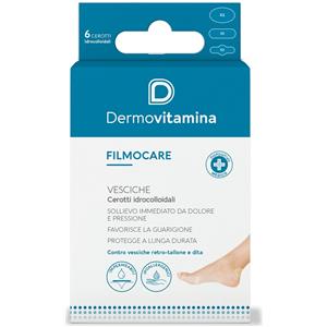 Dermovitamina Filmocare Cerotti Vesciche - 6 Pezzi, Sollievo Immediato e Protezione Impermeabile per Retro-tallone e Dita