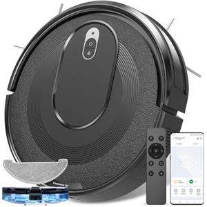 Cleanova Vexilar Robot Aspirapolvere Lavapavimenti 4000Pa,Serbatoio Acqua Elettrico 3 In 1,Aspirapolvere Robot Controllo SIRI/APP/Alexa/IFTTT, Robot Lavapavimenti e Aspirapolvere