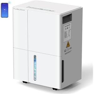 YUGUPAM Deumidificatore Casa Muffa 30L/24h, Elettrico Deumidificatore Portatile con App & Wi-Fi, 4 Modalità, Purificazione dell'Aria, Timer, Drenaggio Continuo, Antiumidità, per Casa/Appartamento/Bagno/Letto