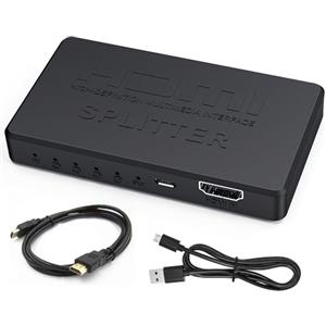 YANGUN Splitter HDMI 4K 1 in 4 Out, simultaneo HDMI splitter 4 monitor mirror HDMI 1x4 supporta monitor 4K HD HDCP1.4, Sdoppiatore HDMI, HDMI Switch 1 in 4 Full HD HDTV Blu-Ray DVD, Player Projector
