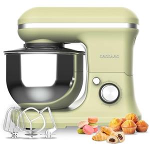 Cecotec Frullatore Impastatore Cecomixer Merengue 5L 1200 Verde. 1200 W in 6 Livelli, 5 Funzioni, Movimento Planetario, Design Elegante, Ciotola in Acciaio da 5 L e Accessori per Sbattere e Impastare