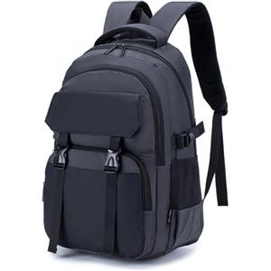 BAGZY Zaino da Viaggio Impermeabile per easyjet Aereo, Zaino Scuola College Ragazzi Uomo Con Scomparto per Laptop Da 15,6 Pollici per Scuola Lavoro Viaggi D'affari (Grigio)