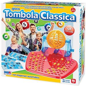 RS TOYS- Rstoys 10447-Gioco Tombola 48 Cartelle con Bussolotto Estrai Numeri, 10447