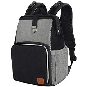 Kinderkraft Zaino Mamma MOLLY, Borsa da Fasciatoio da Viaggio, Impermeabile, Multifunzionale, con Pannolino Tappetino, Ganci per Passeggino, 14 Comode Tasche, Grigio