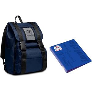 Invicta Zaino INVICTA - SQUARE, Blu - Tasca Porta PC e Tasca Porta Borraccia - Viaggio, Ufficio, Scuola e Tempo Libero - Adulto, Ragazzi, Unisex - 100% Eco Material + Copertina ad Anelli