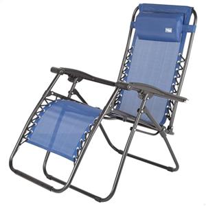 AKTIVE Sedia pieghevole, Gravità zero, Blu, Con cuscino e poggiapiedi, Comoda e robusta, Antiribaltamento, Acciaio e textilene, Max. 110 kg, Giardino, Campeggio, Sdraio pieghevoli per esterni (61143)