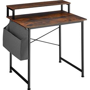 TecTake 801130, Robusto telaio in acciaio, Ripiano sul tavolo (120 cm industriale chiaro)