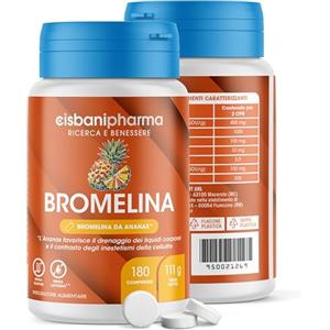 CISBANI PHARMA Integratore Alimentare a Base di Bromelina da Ananas Utile contro gli Inestetismi della Cellulite e per la Funzionalità del Microcircolo - 180 Compresse